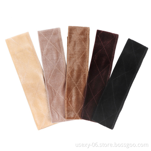 Black Beige Brown Wholesale Price Velvet Wig Grip headband Head Hair Band Wig Band